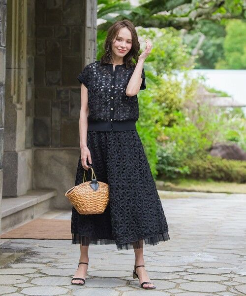 Viaggio Blu / ビアッジョブルー ミニ・ひざ丈スカート | フラワーローブスカート | 詳細20