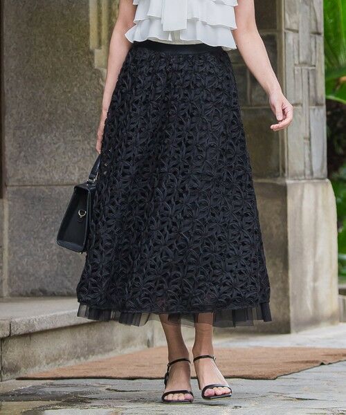 Viaggio Blu / ビアッジョブルー ミニ・ひざ丈スカート | フラワーローブスカート | 詳細14