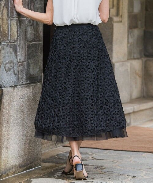 Viaggio Blu / ビアッジョブルー ミニ・ひざ丈スカート | フラワーローブスカート | 詳細15