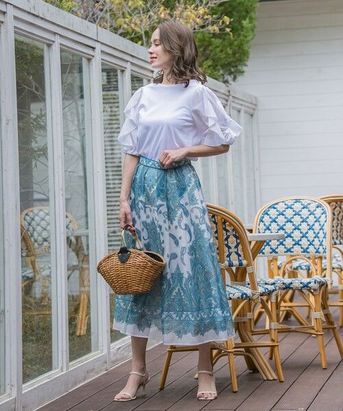 Viaggio Blu / ビアッジョブルー ミニ・ひざ丈スカート | ペイズリープリントスカート≪手洗い可能≫ | 詳細11