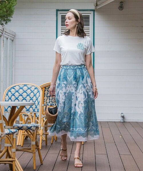 Viaggio Blu / ビアッジョブルー ミニ・ひざ丈スカート | ペイズリープリントスカート≪手洗い可能≫ | 詳細13