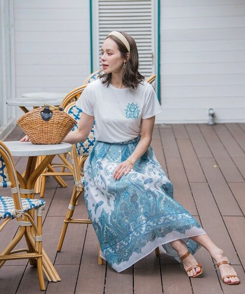 Viaggio Blu / ビアッジョブルー ミニ・ひざ丈スカート | ペイズリープリントスカート≪手洗い可能≫ | 詳細14