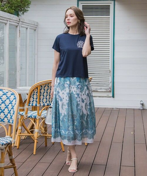 Viaggio Blu / ビアッジョブルー ミニ・ひざ丈スカート | ペイズリープリントスカート≪手洗い可能≫ | 詳細15