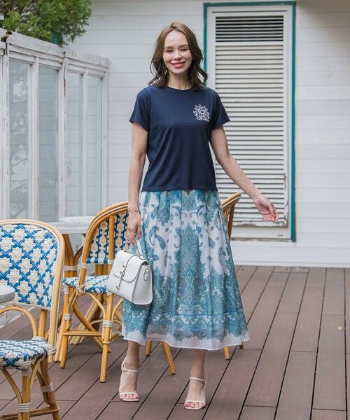 Viaggio Blu / ビアッジョブルー ミニ・ひざ丈スカート | ペイズリープリントスカート≪手洗い可能≫ | 詳細16