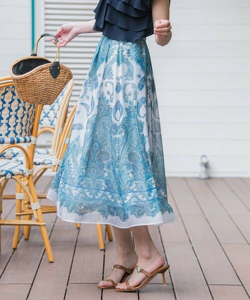 Viaggio Blu / ビアッジョブルー ミニ・ひざ丈スカート | ペイズリープリントスカート≪手洗い可能≫ | 詳細2