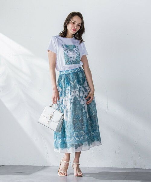 Viaggio Blu / ビアッジョブルー ミニ・ひざ丈スカート | ペイズリープリントスカート≪手洗い可能≫ | 詳細20