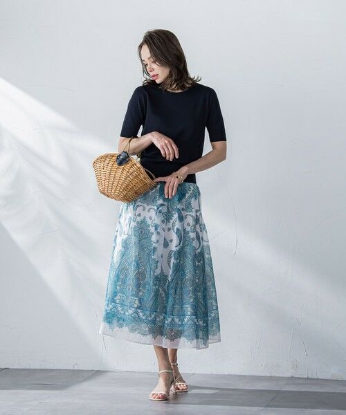 Viaggio Blu / ビアッジョブルー ミニ・ひざ丈スカート | ペイズリープリントスカート≪手洗い可能≫ | 詳細23