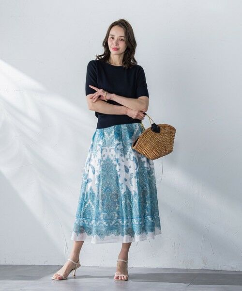 Viaggio Blu / ビアッジョブルー ミニ・ひざ丈スカート | ペイズリープリントスカート≪手洗い可能≫ | 詳細24