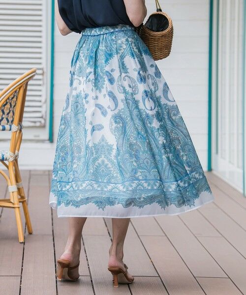 Viaggio Blu / ビアッジョブルー ミニ・ひざ丈スカート | ペイズリープリントスカート≪手洗い可能≫ | 詳細3