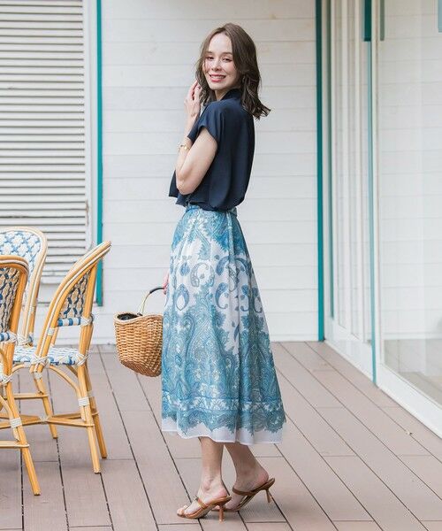 Viaggio Blu / ビアッジョブルー ミニ・ひざ丈スカート | ペイズリープリントスカート≪手洗い可能≫ | 詳細4