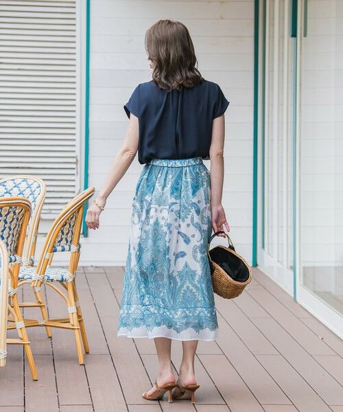 Viaggio Blu / ビアッジョブルー ミニ・ひざ丈スカート | ペイズリープリントスカート≪手洗い可能≫ | 詳細5