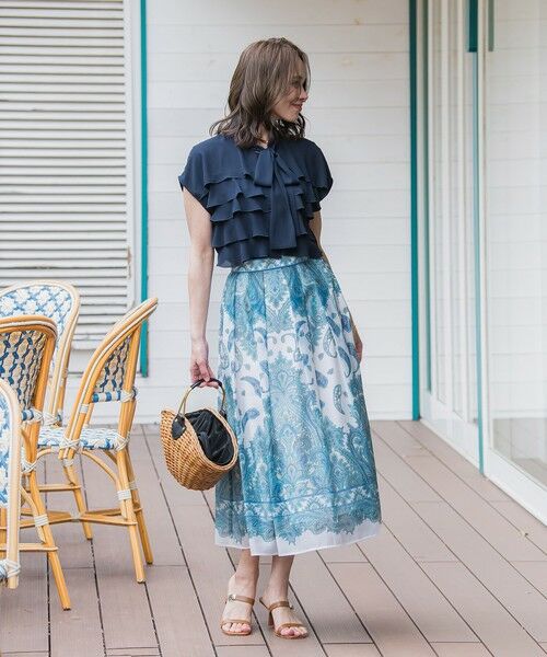 Viaggio Blu / ビアッジョブルー ミニ・ひざ丈スカート | ペイズリープリントスカート≪手洗い可能≫ | 詳細6