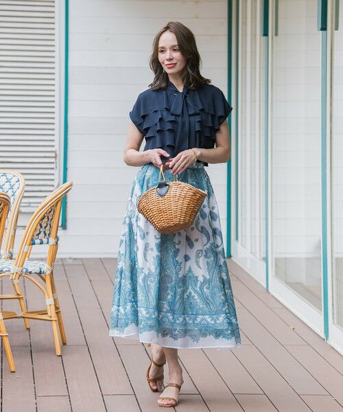 Viaggio Blu / ビアッジョブルー ミニ・ひざ丈スカート | ペイズリープリントスカート≪手洗い可能≫ | 詳細7