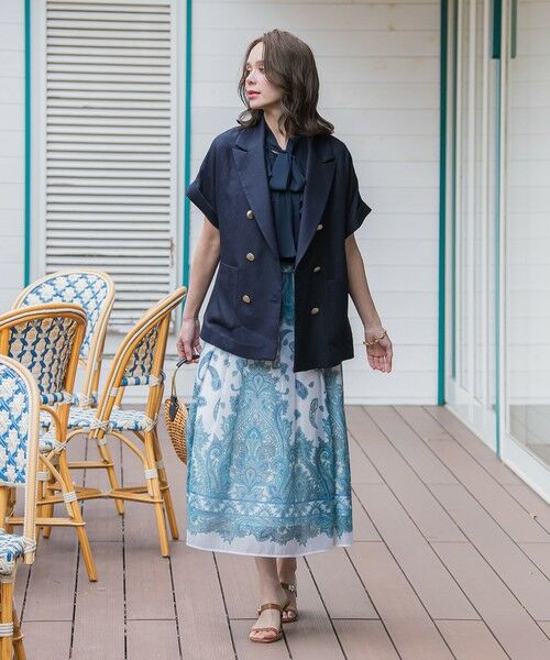 Viaggio Blu / ビアッジョブルー ミニ・ひざ丈スカート | ペイズリープリントスカート≪手洗い可能≫ | 詳細8