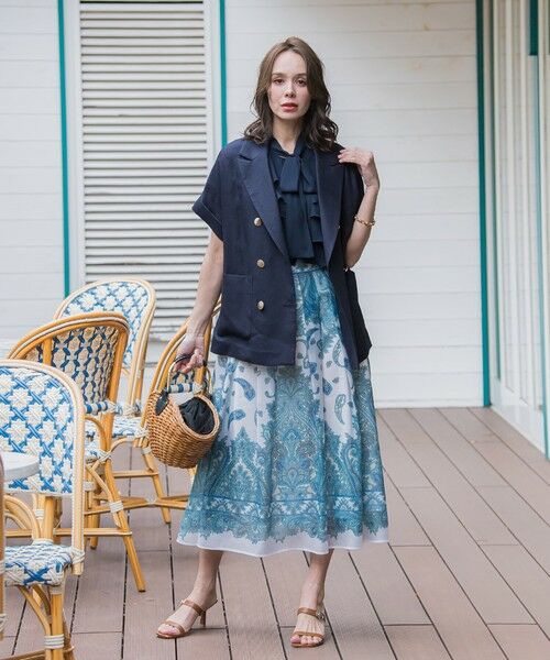 Viaggio Blu / ビアッジョブルー ミニ・ひざ丈スカート | ペイズリープリントスカート≪手洗い可能≫ | 詳細9