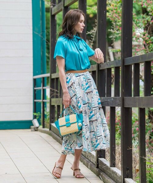 Viaggio Blu / ビアッジョブルー ミニ・ひざ丈スカート | ヨット柄プリントスカート≪洗濯機で洗える≫ | 詳細10