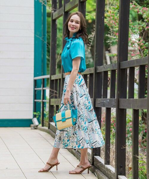 Viaggio Blu / ビアッジョブルー ミニ・ひざ丈スカート | ヨット柄プリントスカート≪洗濯機で洗える≫ | 詳細11