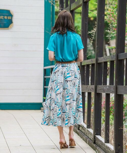 Viaggio Blu / ビアッジョブルー ミニ・ひざ丈スカート | ヨット柄プリントスカート≪洗濯機で洗える≫ | 詳細12