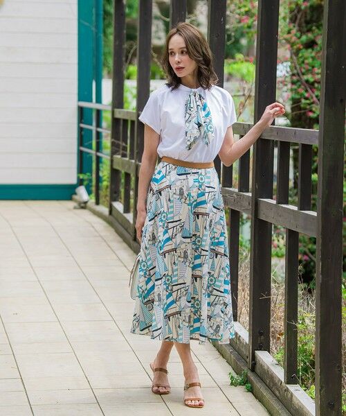 Viaggio Blu / ビアッジョブルー ミニ・ひざ丈スカート | ヨット柄プリントスカート≪洗濯機で洗える≫ | 詳細16