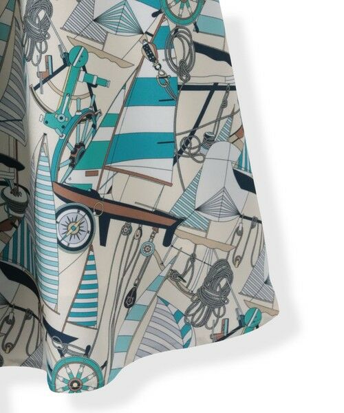 Viaggio Blu / ビアッジョブルー ミニ・ひざ丈スカート | ヨット柄プリントスカート≪洗濯機で洗える≫ | 詳細2