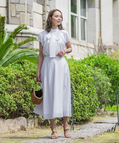 Viaggio Blu / ビアッジョブルー ミニ・ひざ丈スカート | ドライシアーシャンブレースカート≪手洗い可能≫ | 詳細2