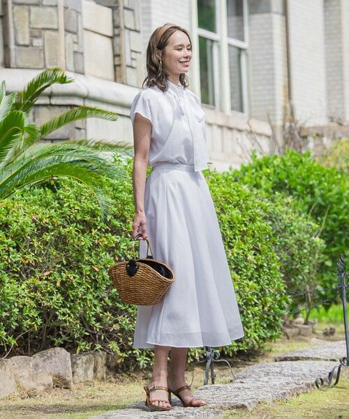 Viaggio Blu / ビアッジョブルー ミニ・ひざ丈スカート | ドライシアーシャンブレースカート≪手洗い可能≫ | 詳細3