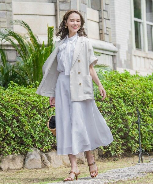 Viaggio Blu / ビアッジョブルー ミニ・ひざ丈スカート | ドライシアーシャンブレースカート≪手洗い可能≫ | 詳細4