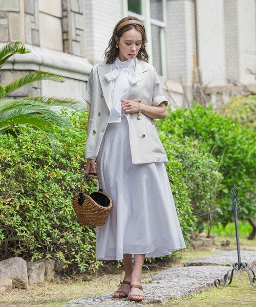 Viaggio Blu / ビアッジョブルー ミニ・ひざ丈スカート | ドライシアーシャンブレースカート≪手洗い可能≫ | 詳細6