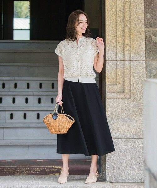 Viaggio Blu / ビアッジョブルー ミニ・ひざ丈スカート | ドライシアーシャンブレースカート≪手洗い可能≫ | 詳細10