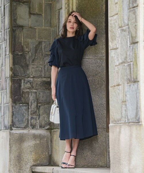 Viaggio Blu / ビアッジョブルー ミニ・ひざ丈スカート | ドライシアーシャンブレースカート≪手洗い可能≫ | 詳細13