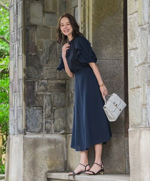 Viaggio Blu / ビアッジョブルー ミニ・ひざ丈スカート | ドライシアーシャンブレースカート≪手洗い可能≫ | 詳細15