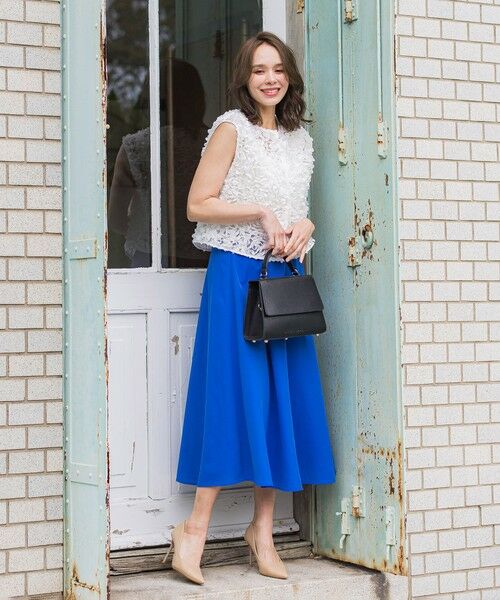Viaggio Blu / ビアッジョブルー ミニ・ひざ丈スカート | ドライシアーシャンブレースカート≪手洗い可能≫ | 詳細25