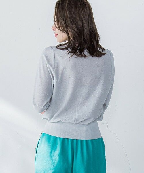 Viaggio Blu / ビアッジョブルー ニット・セーター | ミニスパンコールクループルオーバー≪手洗い可能≫ | 詳細5