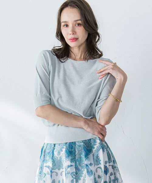 Viaggio Blu / ビアッジョブルー ニット・セーター | ミニスパンコールクループルオーバー≪手洗い可能≫ | 詳細12