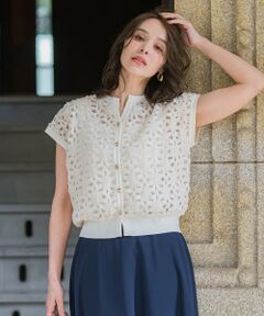 Viaggio Blu / ビアッジョブルー ニット・セーター | フラワーローブカーディガン≪手洗い可能≫