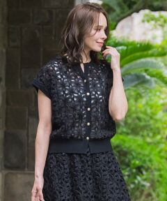 Viaggio Blu / ビアッジョブルー ニット・セーター | フラワーローブカーディガン≪手洗い可能≫