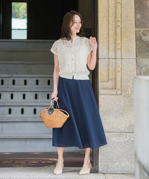 Viaggio Blu / ビアッジョブルー ニット・セーター | フラワーローブカーディガン≪手洗い可能≫ | 詳細3