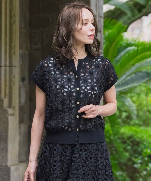 Viaggio Blu / ビアッジョブルー ニット・セーター | フラワーローブカーディガン≪手洗い可能≫ | 詳細22