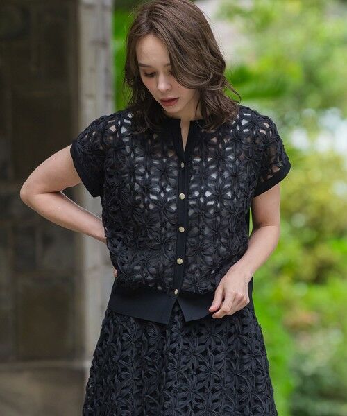 Viaggio Blu / ビアッジョブルー ニット・セーター | フラワーローブカーディガン≪手洗い可能≫ | 詳細20