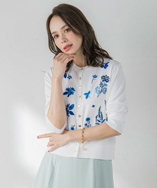 Viaggio Blu / ビアッジョブルー カーディガン・ボレロ | 【新色追加】ハーブ刺繍カーディガン≪手洗い可能≫ | 詳細1