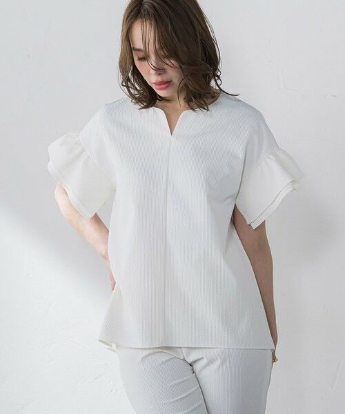 Viaggio Blu / ビアッジョブルー シャツ・ブラウス | ストレッチドビーブラウス≪洗濯機で洗える≫ | 詳細1