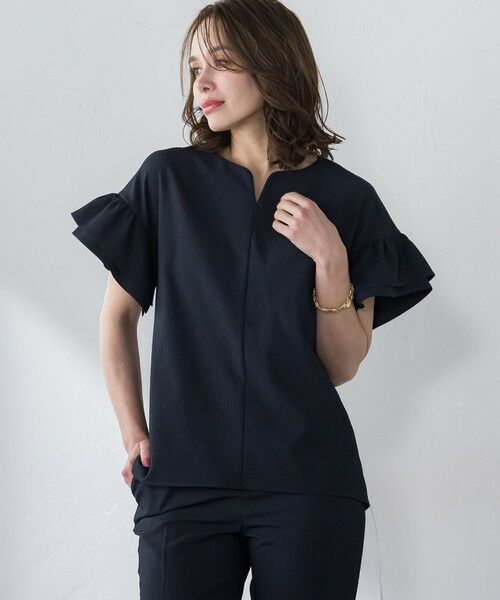 Viaggio Blu / ビアッジョブルー シャツ・ブラウス | ストレッチドビーブラウス≪洗濯機で洗える≫ | 詳細10