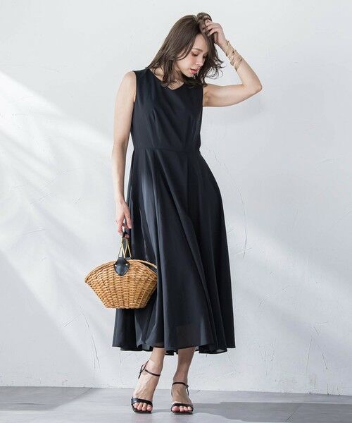 Viaggio Blu / ビアッジョブルー ロング・マキシ丈ワンピース | ドライシアーシャンブレーワンピース≪洗濯機で洗える≫ | 詳細3