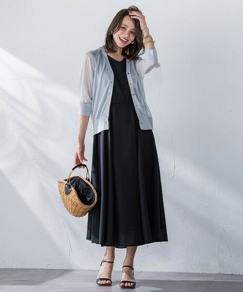 Viaggio Blu / ビアッジョブルー ロング・マキシ丈ワンピース | ドライシアーシャンブレーワンピース≪洗濯機で洗える≫ | 詳細5