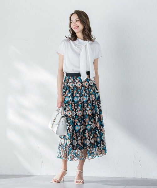 Viaggio Blu / ビアッジョブルー カットソー | サテンボウタイプルオーバー≪洗濯機で洗える≫ | 詳細4