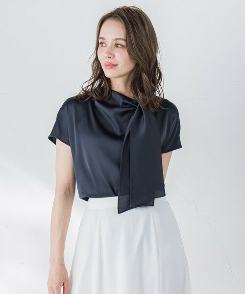 Viaggio Blu / ビアッジョブルー カットソー | サテンボウタイプルオーバー≪洗濯機で洗える≫ | 詳細15