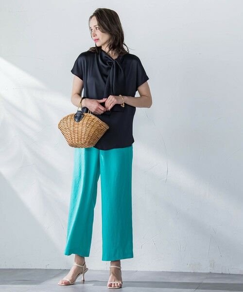 Viaggio Blu / ビアッジョブルー カットソー | サテンボウタイプルオーバー≪洗濯機で洗える≫ | 詳細22