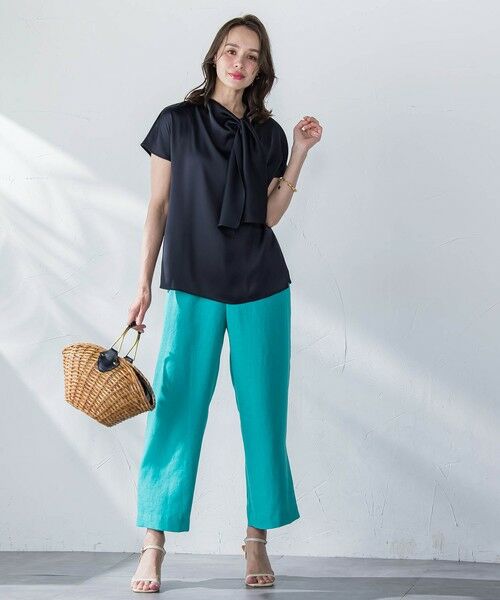 Viaggio Blu / ビアッジョブルー カットソー | サテンボウタイプルオーバー≪洗濯機で洗える≫ | 詳細25