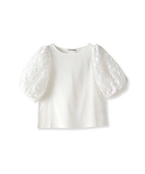 Viaggio Blu / ビアッジョブルー カットソー | シアーフラワージャガードプルオーバー≪洗濯機で洗える≫ | 詳細1