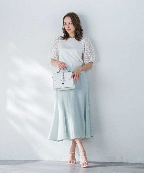 Viaggio Blu / ビアッジョブルー カットソー | シアーフラワージャガードプルオーバー≪洗濯機で洗える≫ | 詳細5